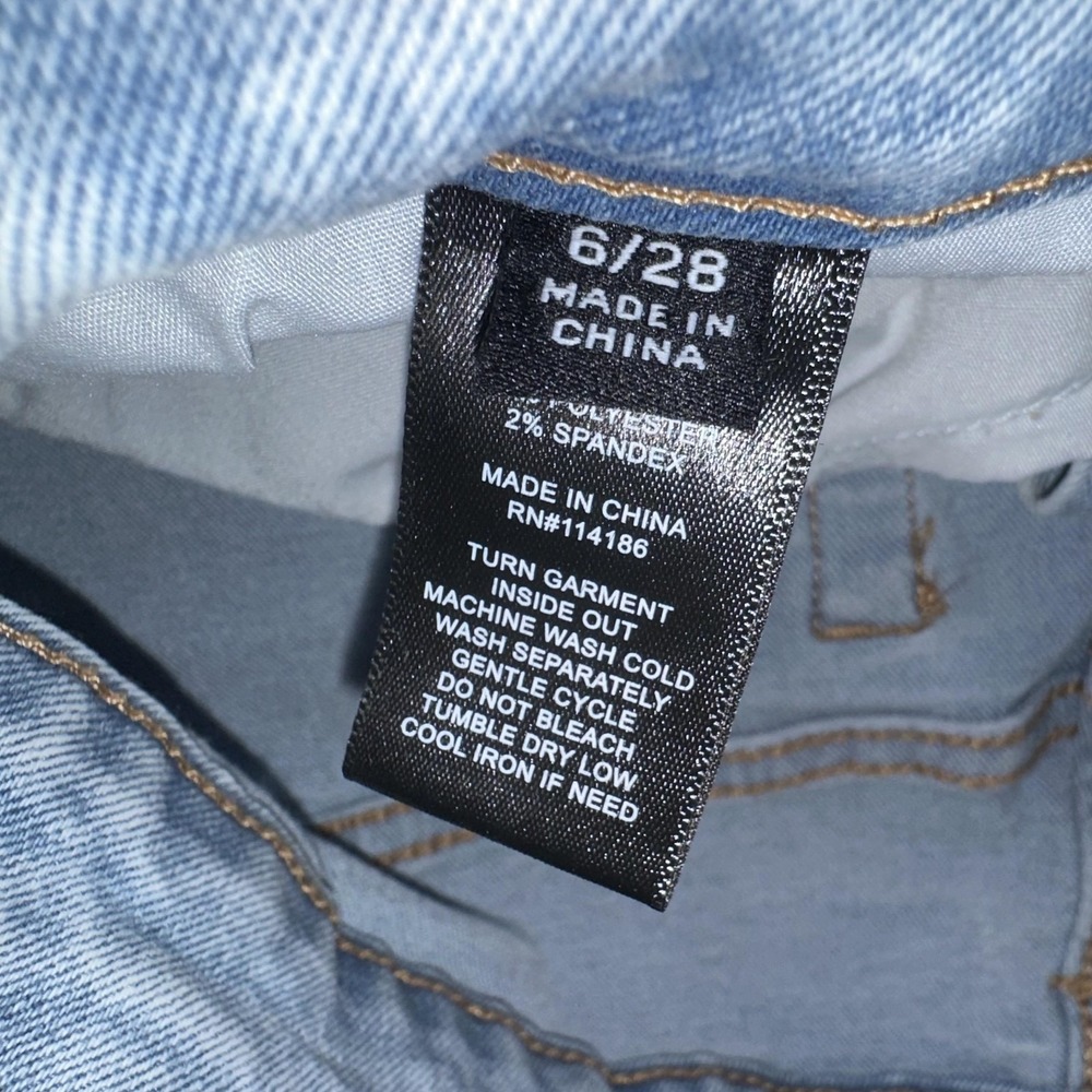 Frye Denim‎ Cut Off Shorts 6/28 Blue Light Wash Stretch High Rise Casual Summer - Picture 7 of 11